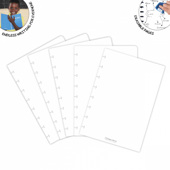 Correctbook A5 blanco, set 5 bladen