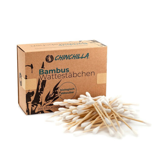 Chinchilla bamboe wattenstaafjes, 200 stuks