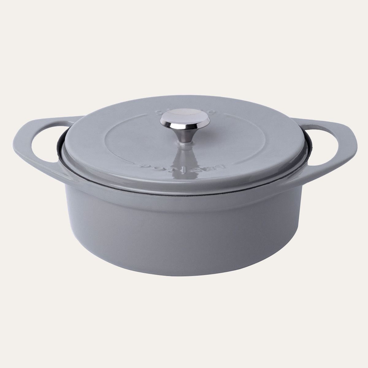 POT ART Gietijzeren pan - 24cm - 11cm hoog - 4 liter - Kleur Stone (Grijs) - Pot Art