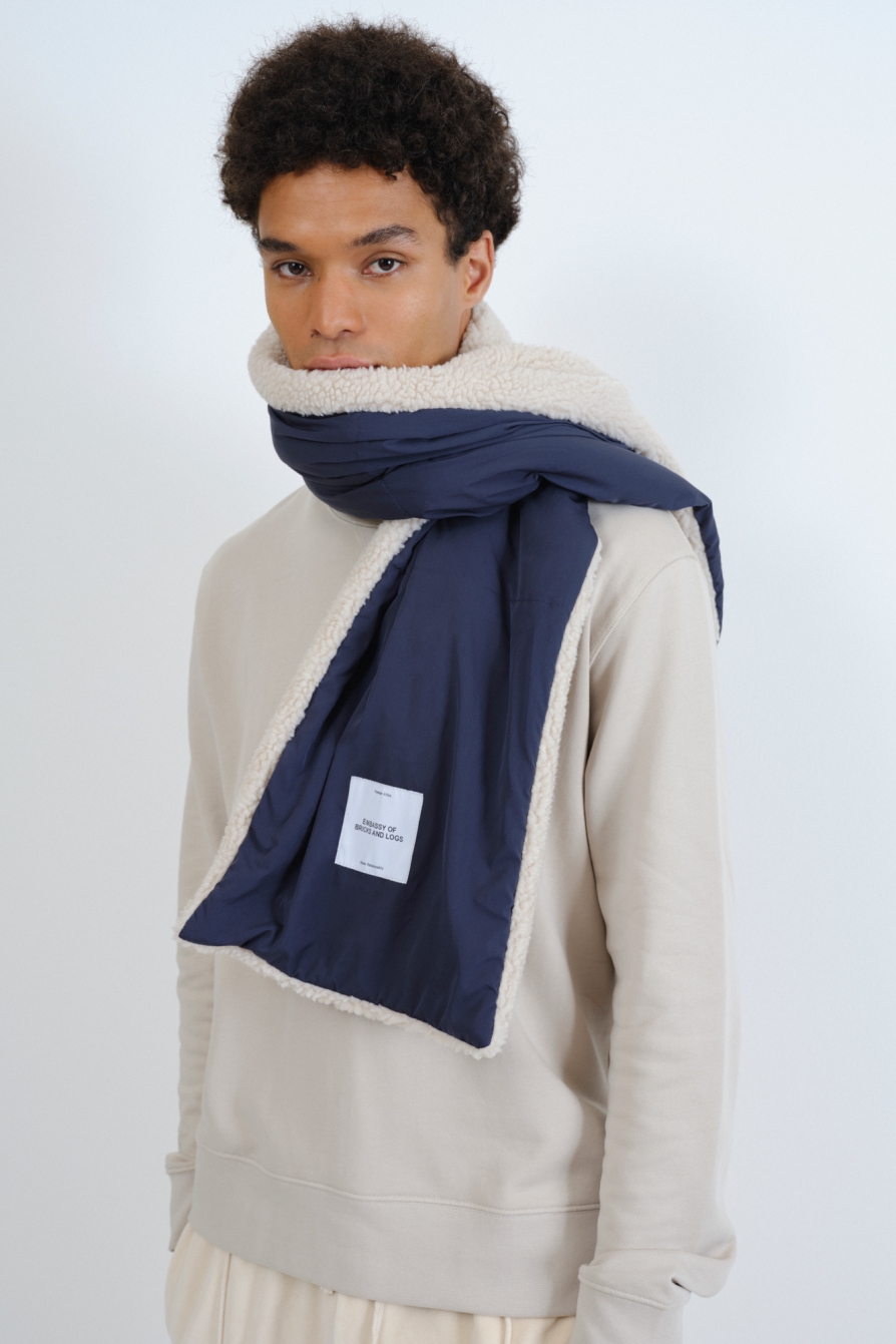 Embassy of Bricks and Logs mannen vegan Sjaal Bayonne Sherpa Blauw