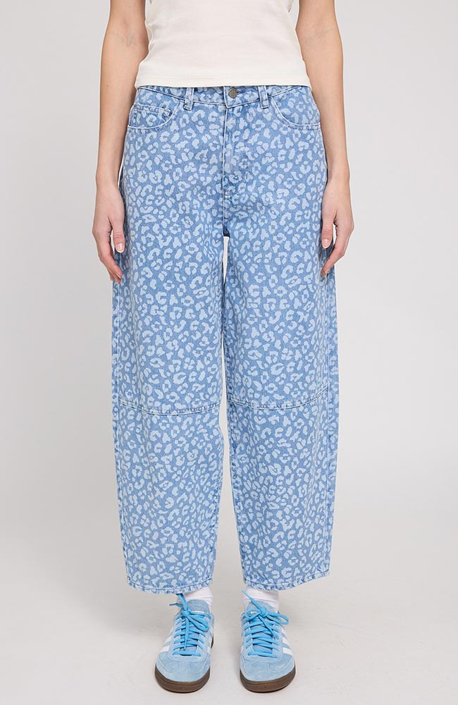 Mazine  Jeans Met Print, Lichtblauw