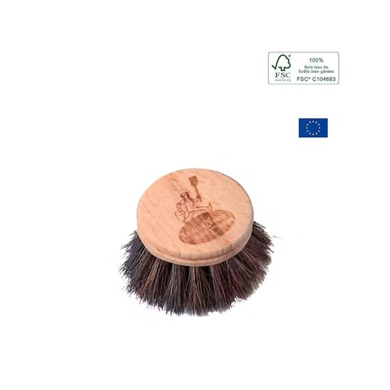 Houten vervangende borstelkop paardenhaar - Zachte afwasborstel