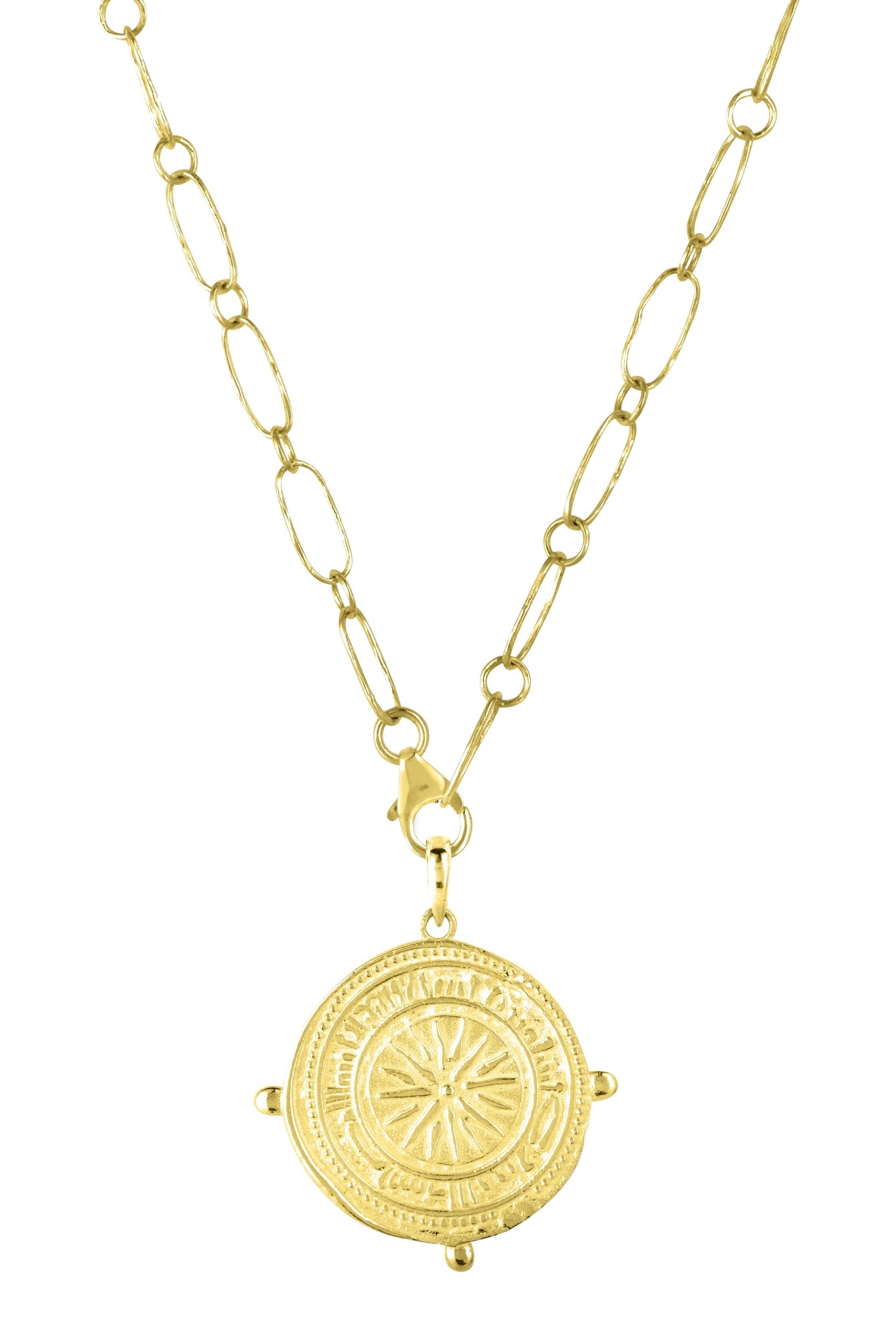 Loft and Daughter  Schakelketting Hanger Goddelijk Kompas Goud Vermeil