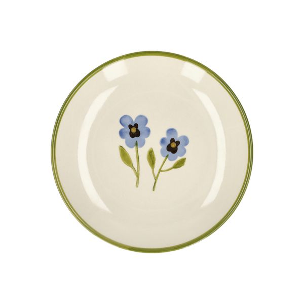 Ontbijtbord, steengoed, viooltjes, Ø21 x H 2,5 cm