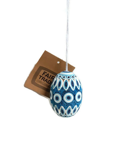 Fairtrade Hanger Paasei - Filigraan Blauw