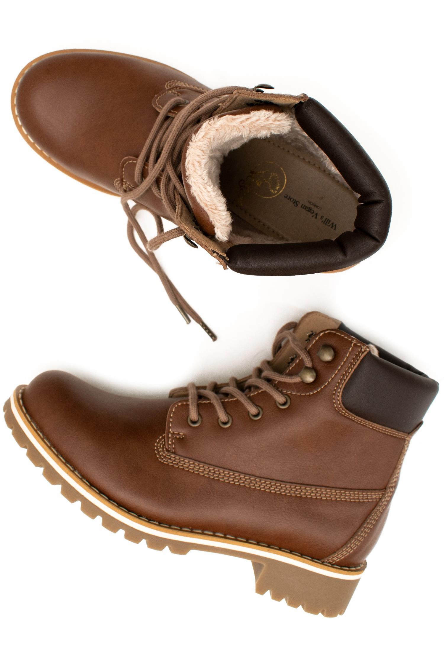 Will's Vegan Store mannen vegan Dock Boots Gevoerd Bruin