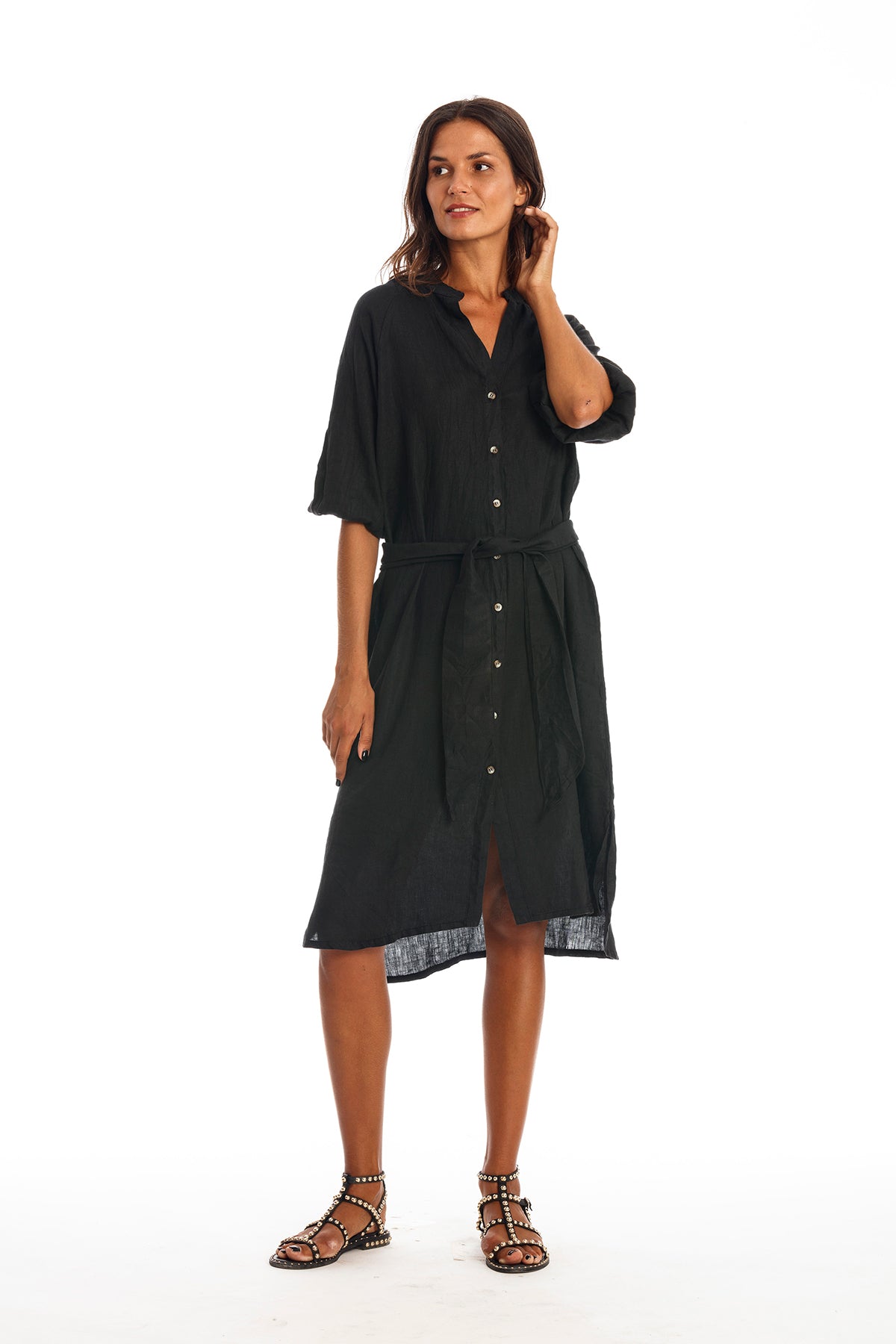 RAVENS VIEW IBIZA  Shirt Jurk Mei Zwart