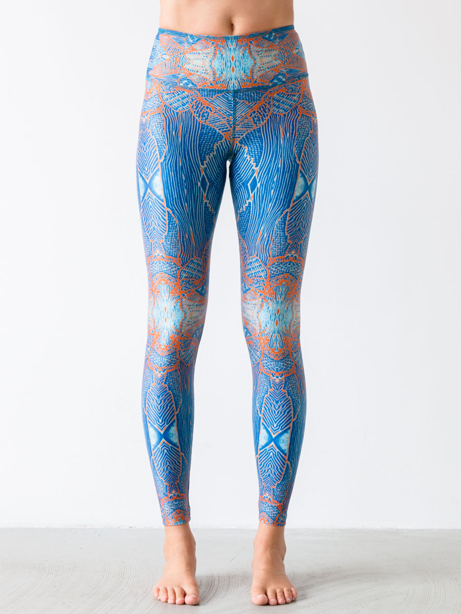 Yoga Leggings Paradise Birds Blue