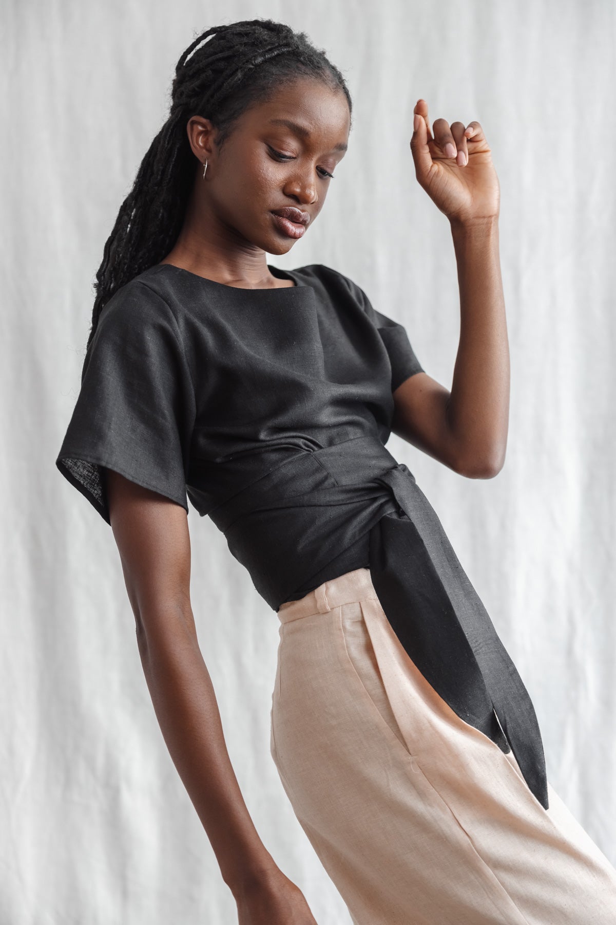 Jyoti - Fair Works  Wikkel Shirt Amarant Zwart