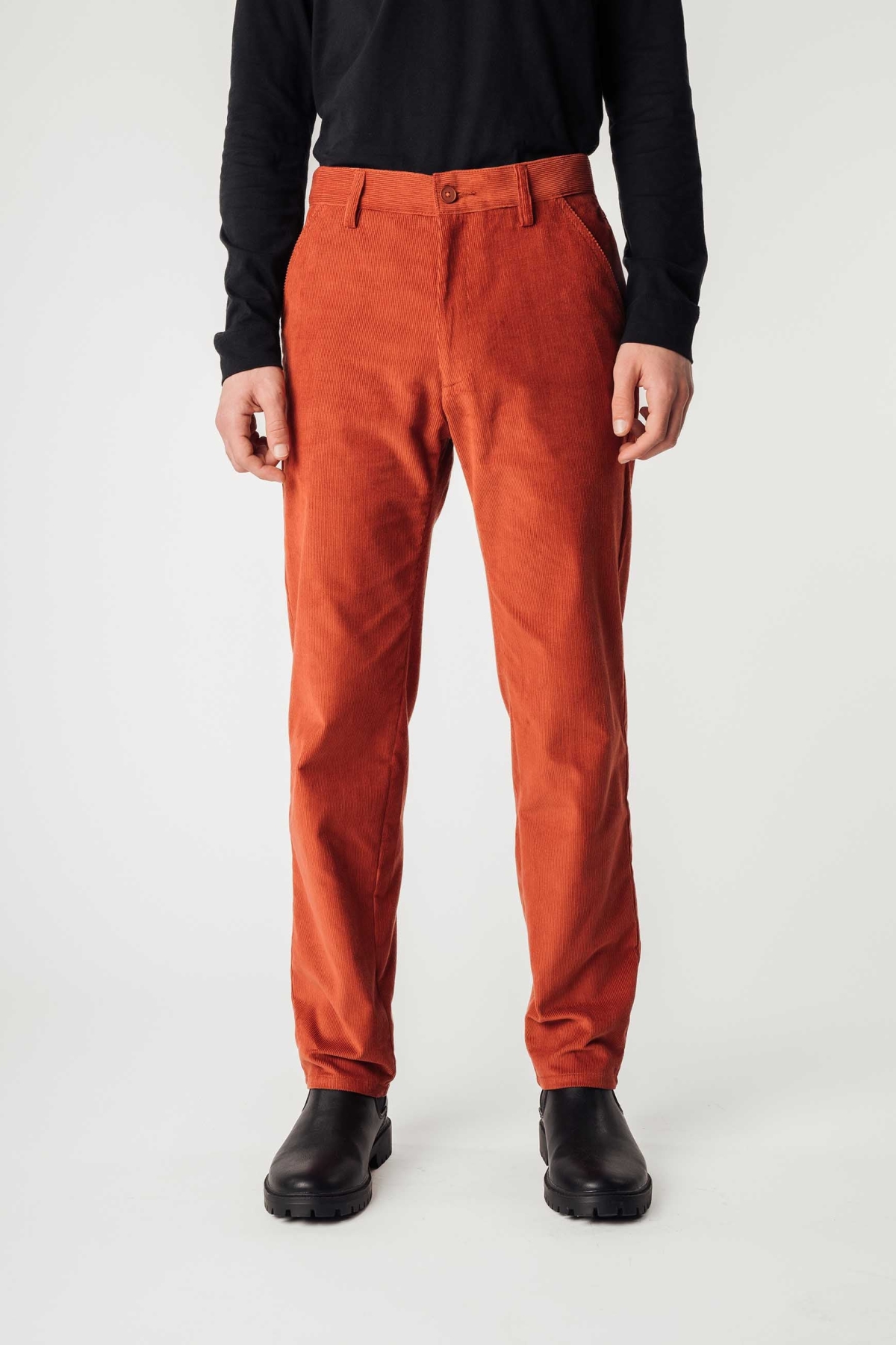 MELA mannen vegan Broek Corduroy Jivin Brick Red