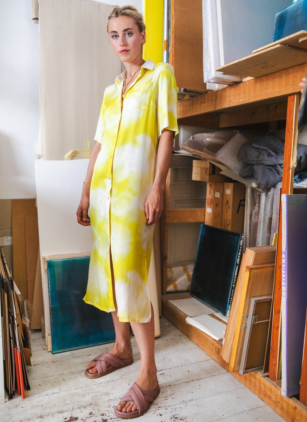 Saké dress Yellow splash