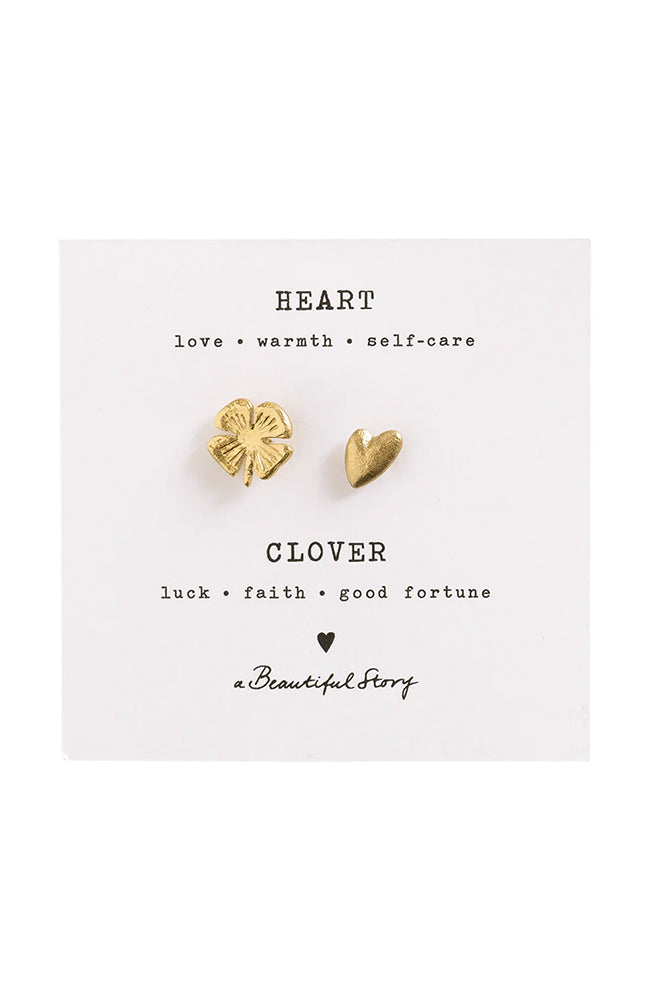 Klaver en hart broche set