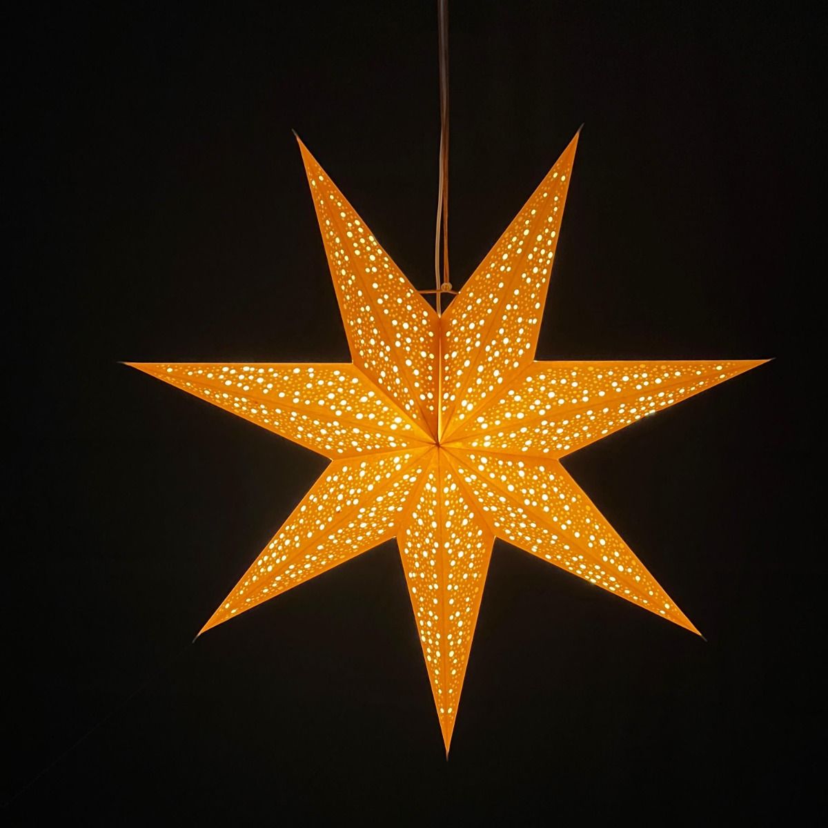 Papieren kerstster “Luma” - 45 cm - 7 punten - met verlichting (zonder lampje)