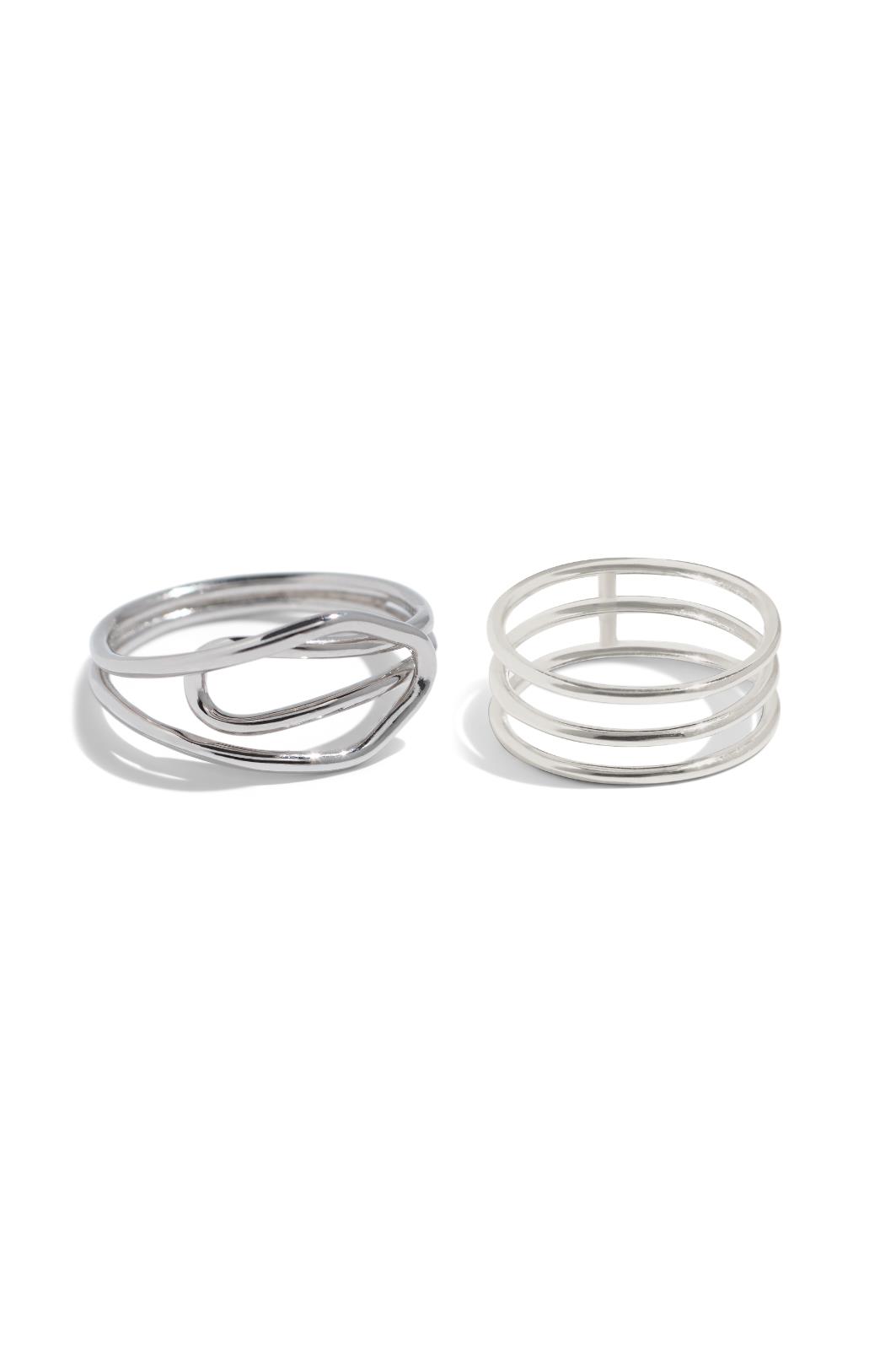Bound Studios  Ring Set Fijne Lijnen Sterling Zilver