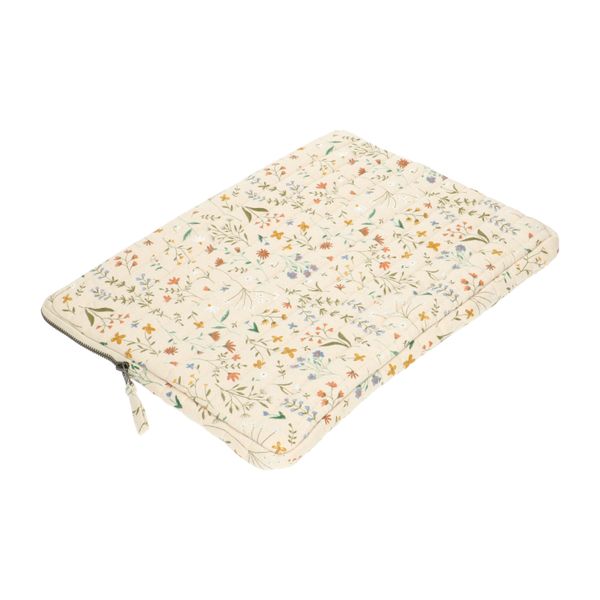 Laptophoes, GOTS bio-katoen, veldbloemen, 16 inch