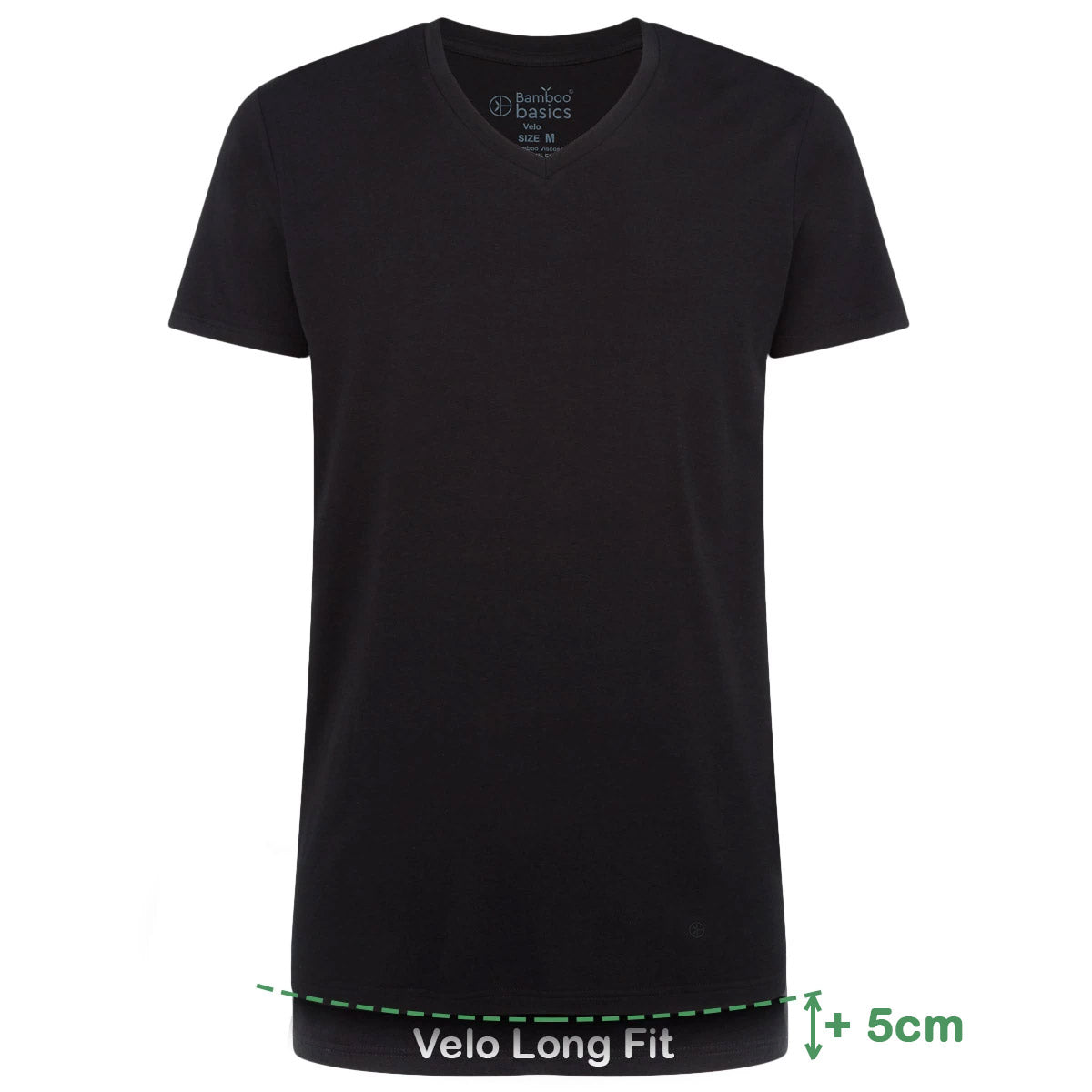 Long Fit T-Shirts Velo V-hals (2-pack) - Zwart