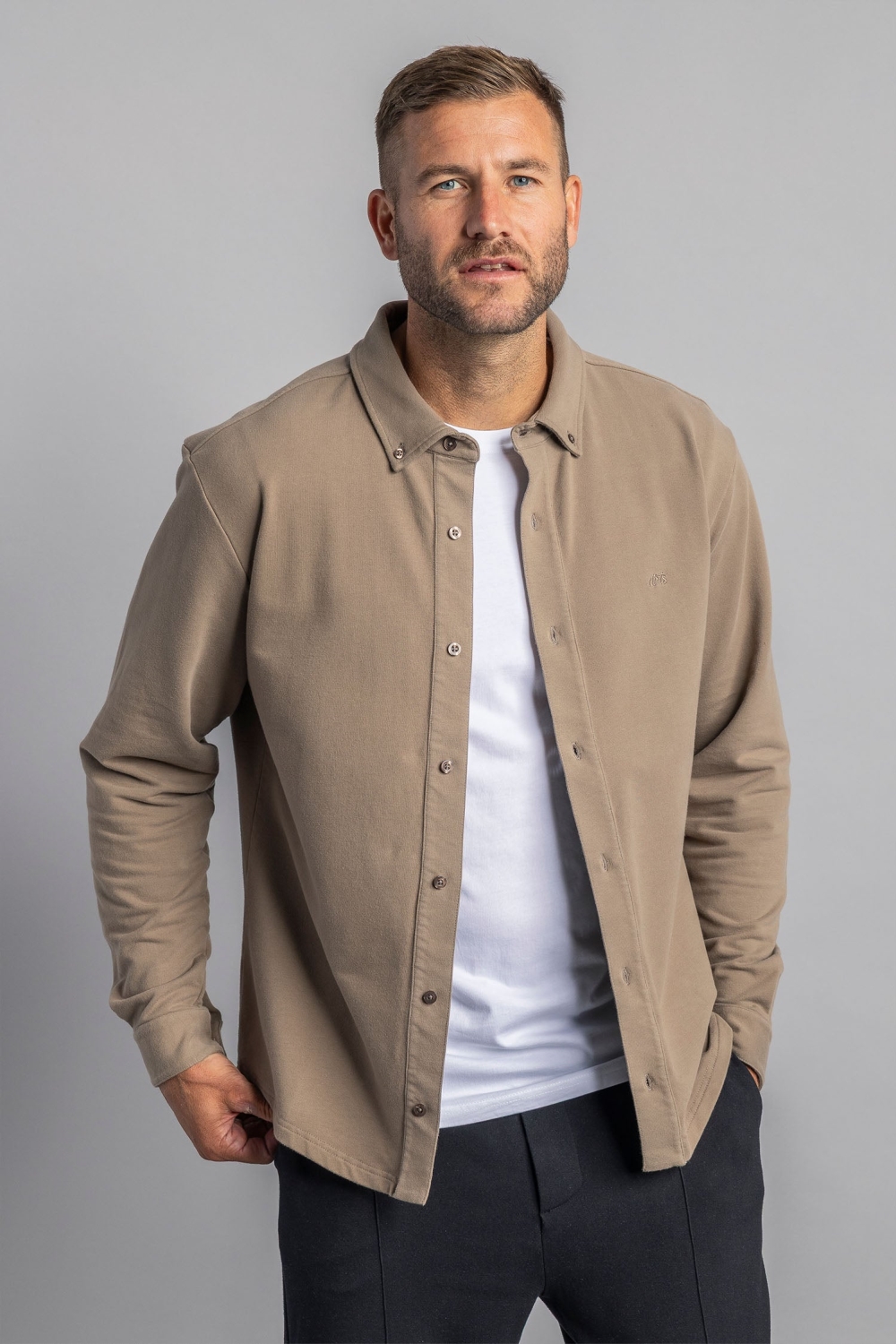 DIRTS mannen vegan Jersey Shirt Walnut Brown