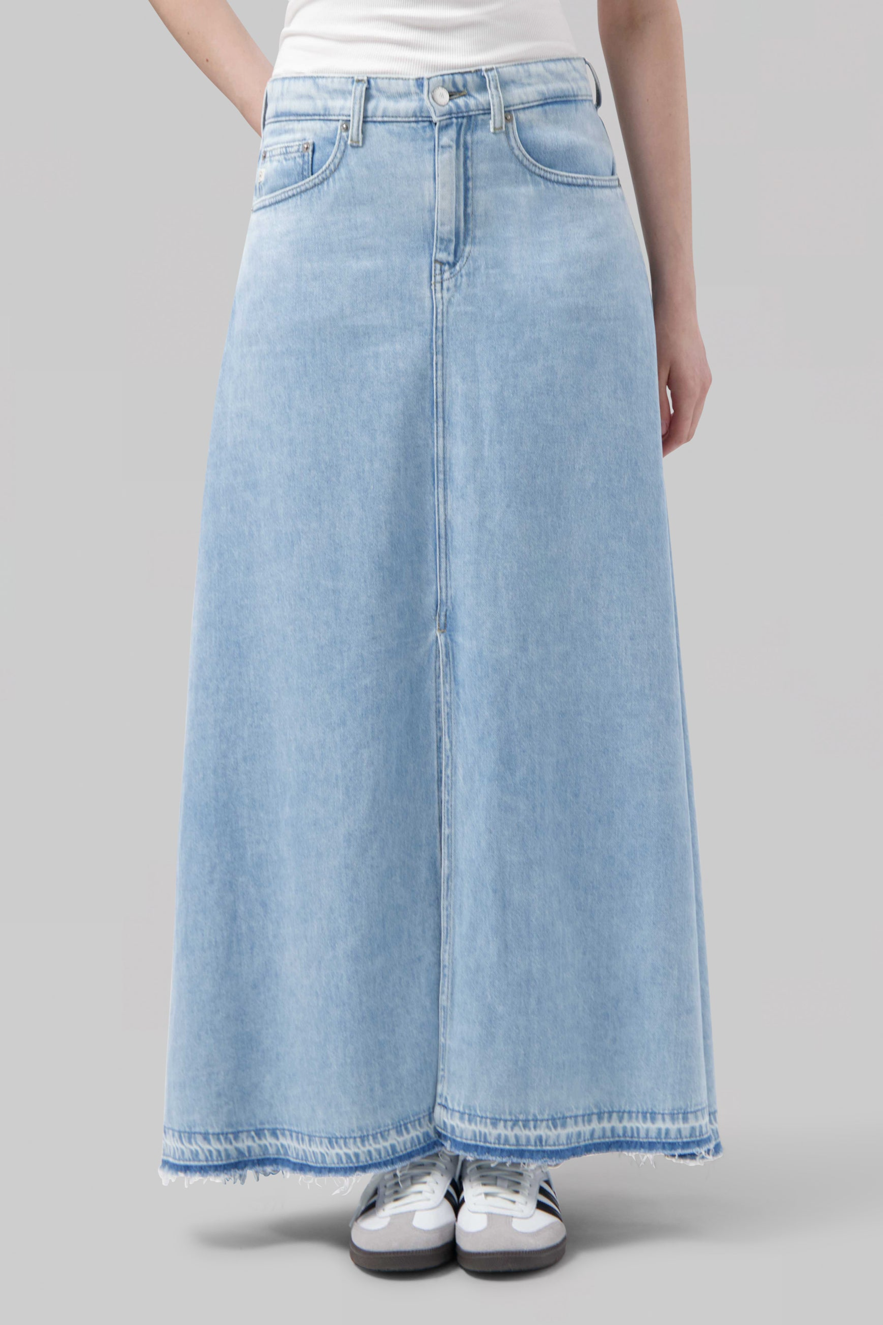 MUD Jeans Maxirok Stone Vintage Blauw