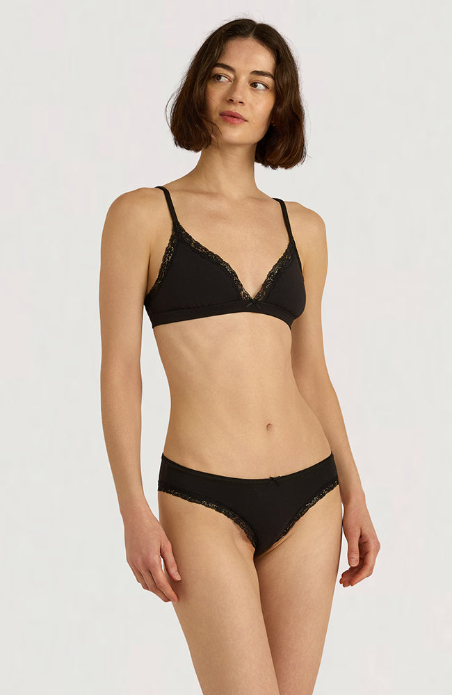 Flex Lace triangle bralette zwart