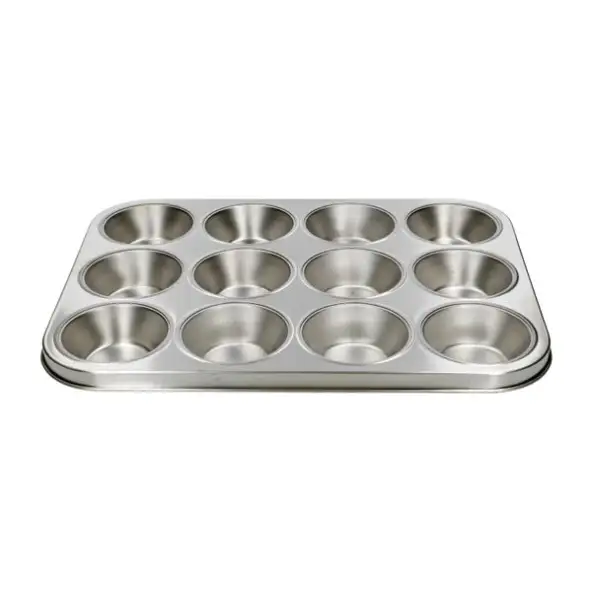 Muffinvorm, gerecycled rvs,  PFAS-vrij, 12 stuks