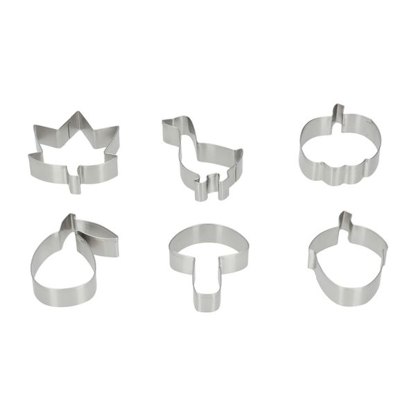 Uitsteekvormen, rvs, set van 6 herfstfiguren