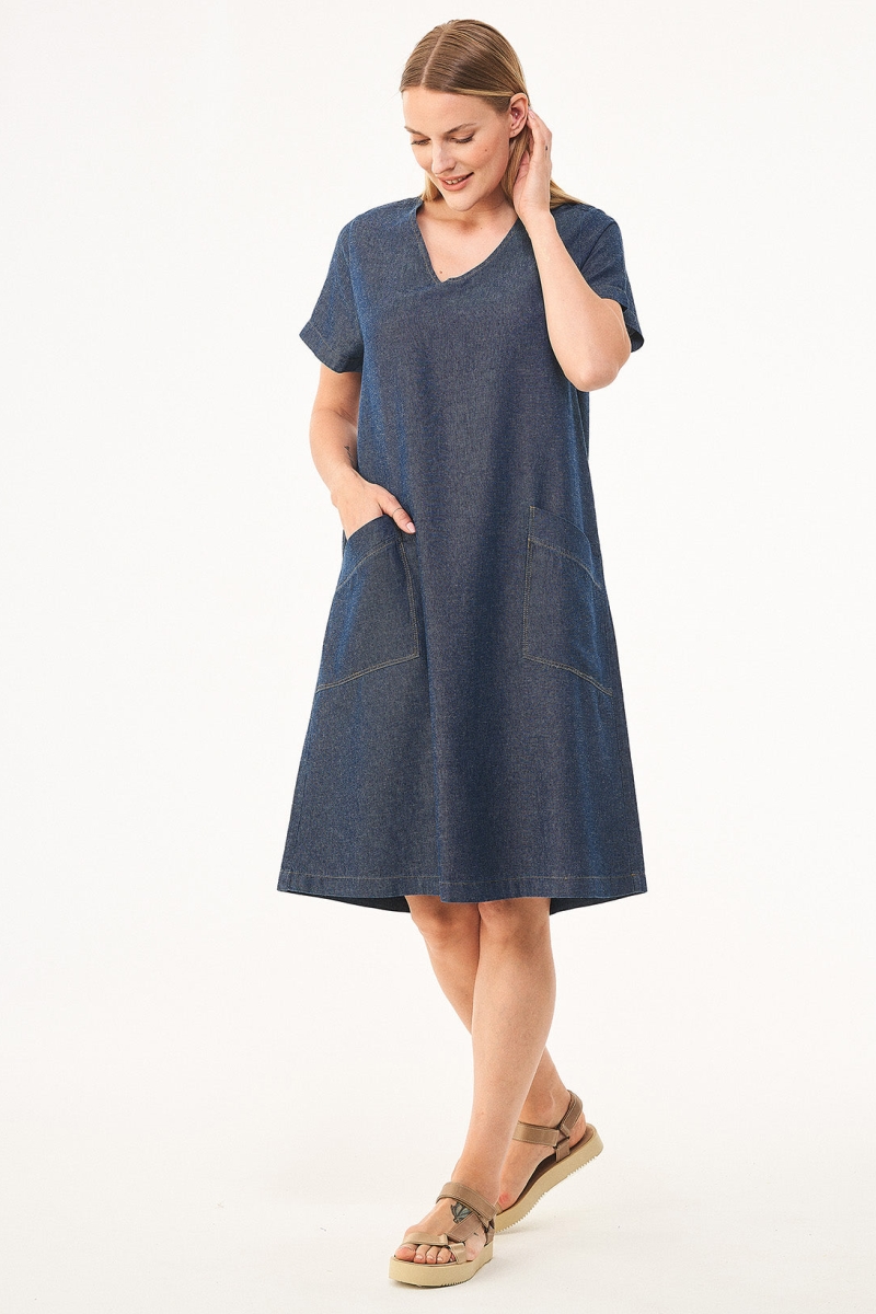 ORGANICATION Vegan Denim Jurk - Donkerblauw
