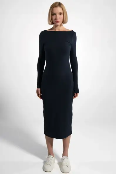 Marineblauwe Vegan Jurk GORG