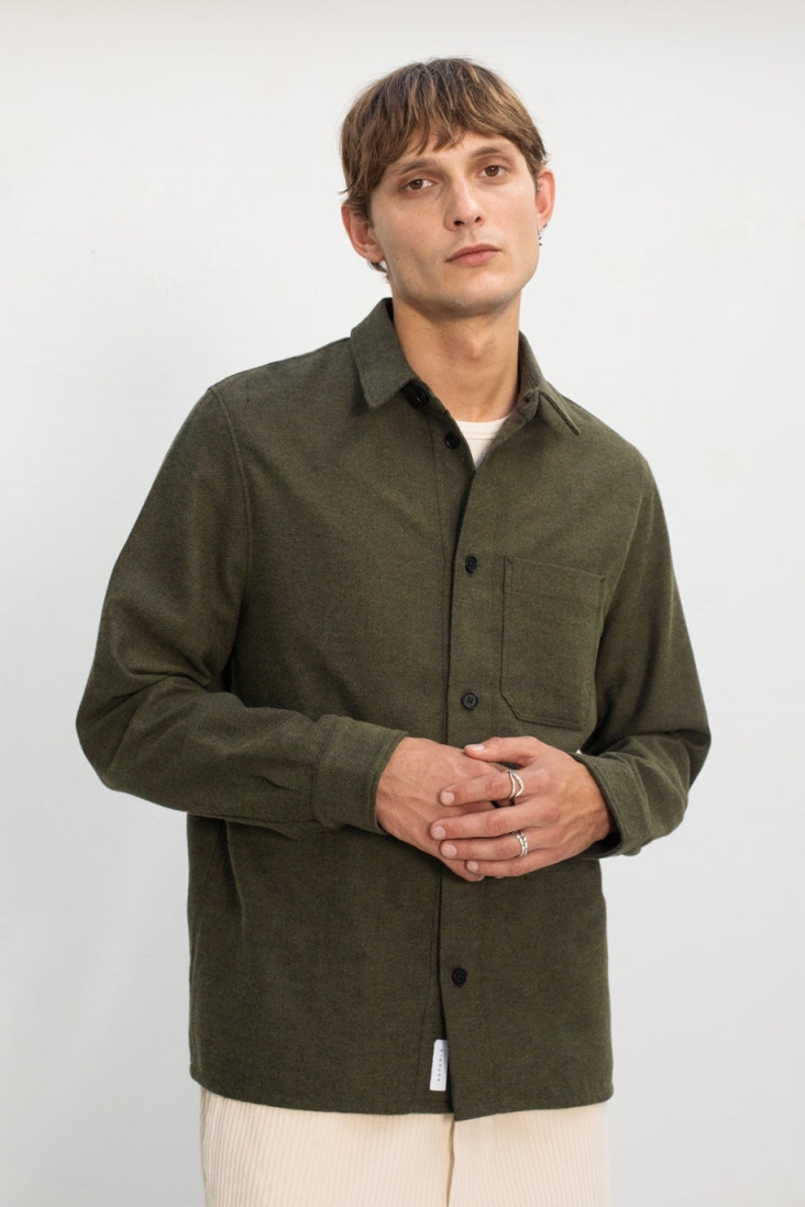 Rotholz Mosgroen Flanellen Shirt