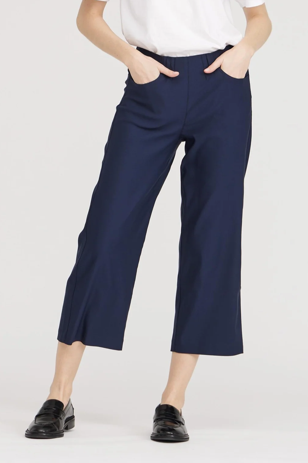 LAURIE  Broek Crop Loose Donna Marineblauw