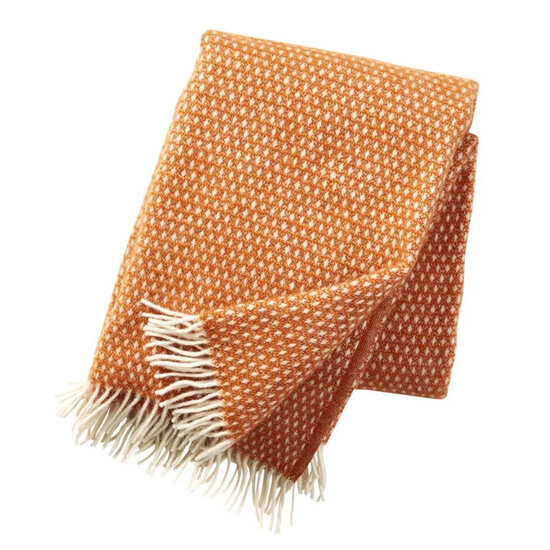 Klippan Plaid van geweven Eco wol - Knut Orange