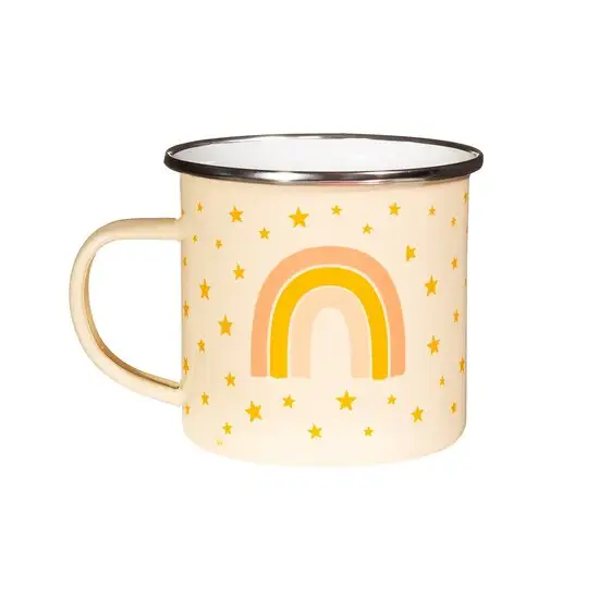 Sass & Belle geëmailleerde RVS mok - Enamel Mug Earth Rainbow