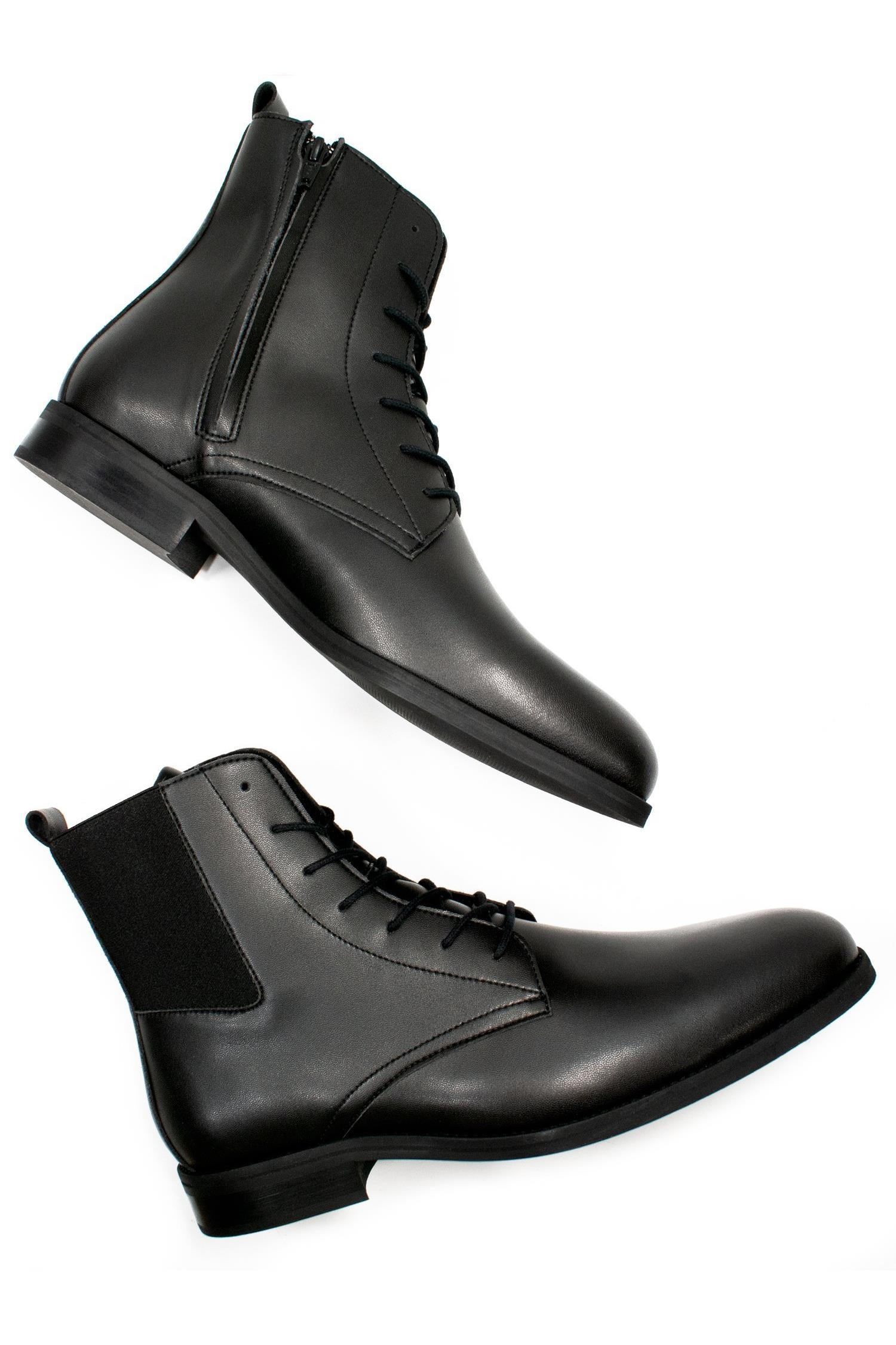 Will's Vegan Store mannen vegan Dress Boots Zwart