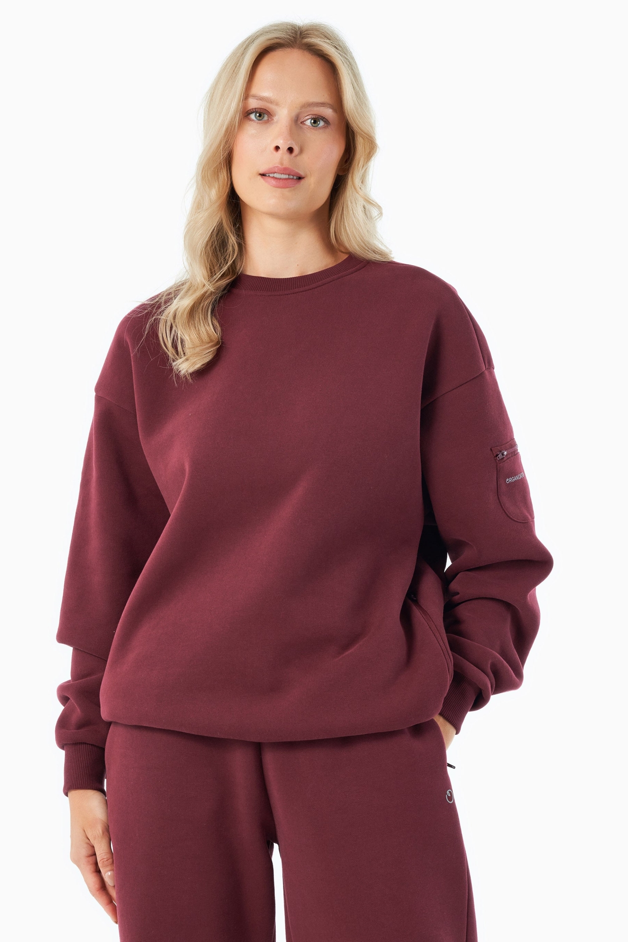 ORGANICATION mannen vegan Sweatshirt Saylorr Bordeaux