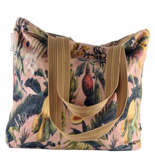 Go Round Shopper Strelitzia - katoen velours schoudertas