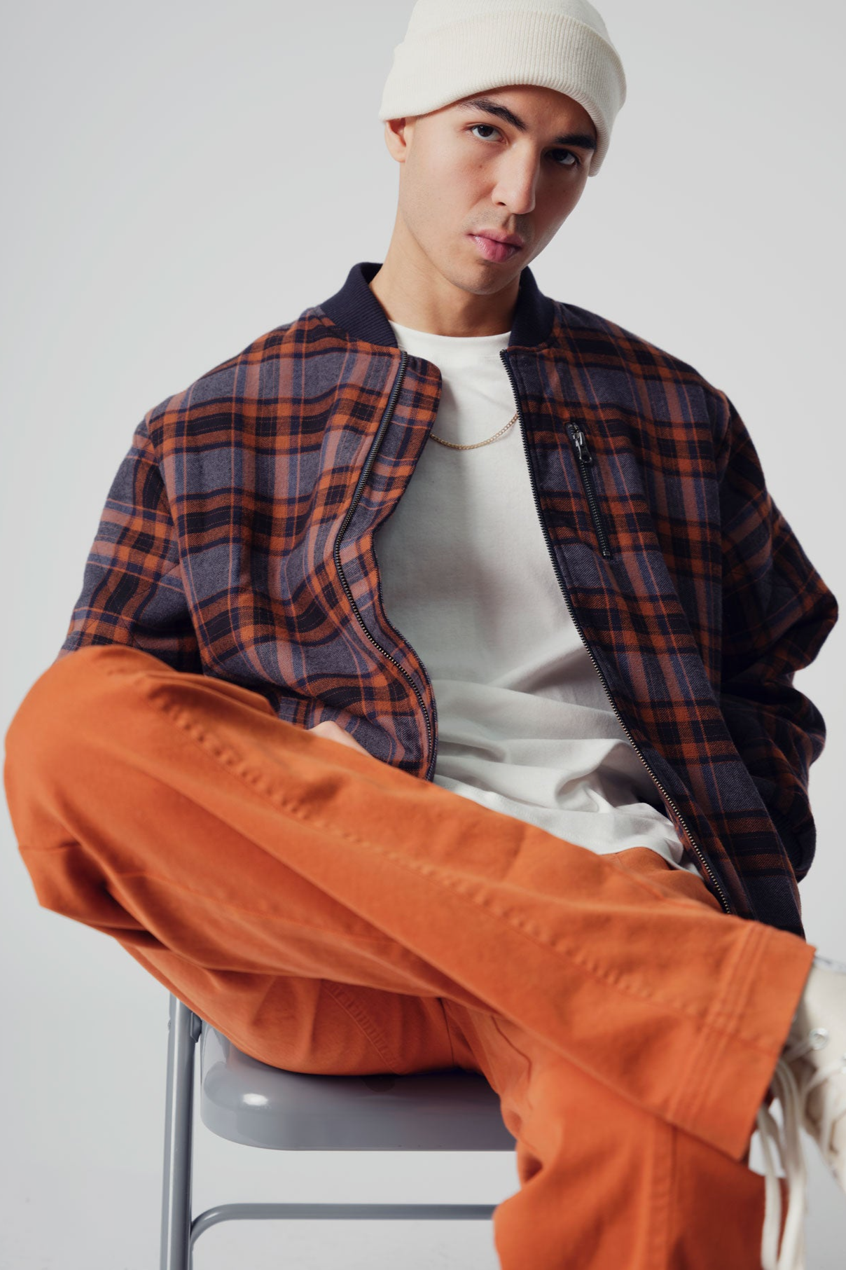 KOMODO mannen vegan Misty Bomber Bruin Geruit