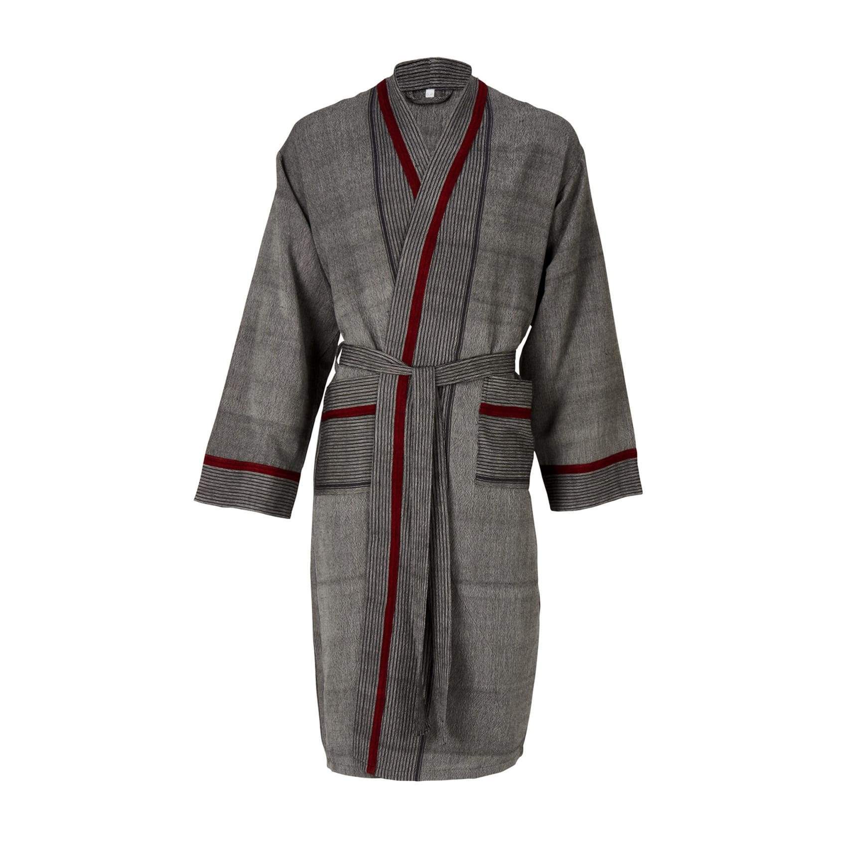 Luks mannen vegan Kimono Badjas Mete Houtskool