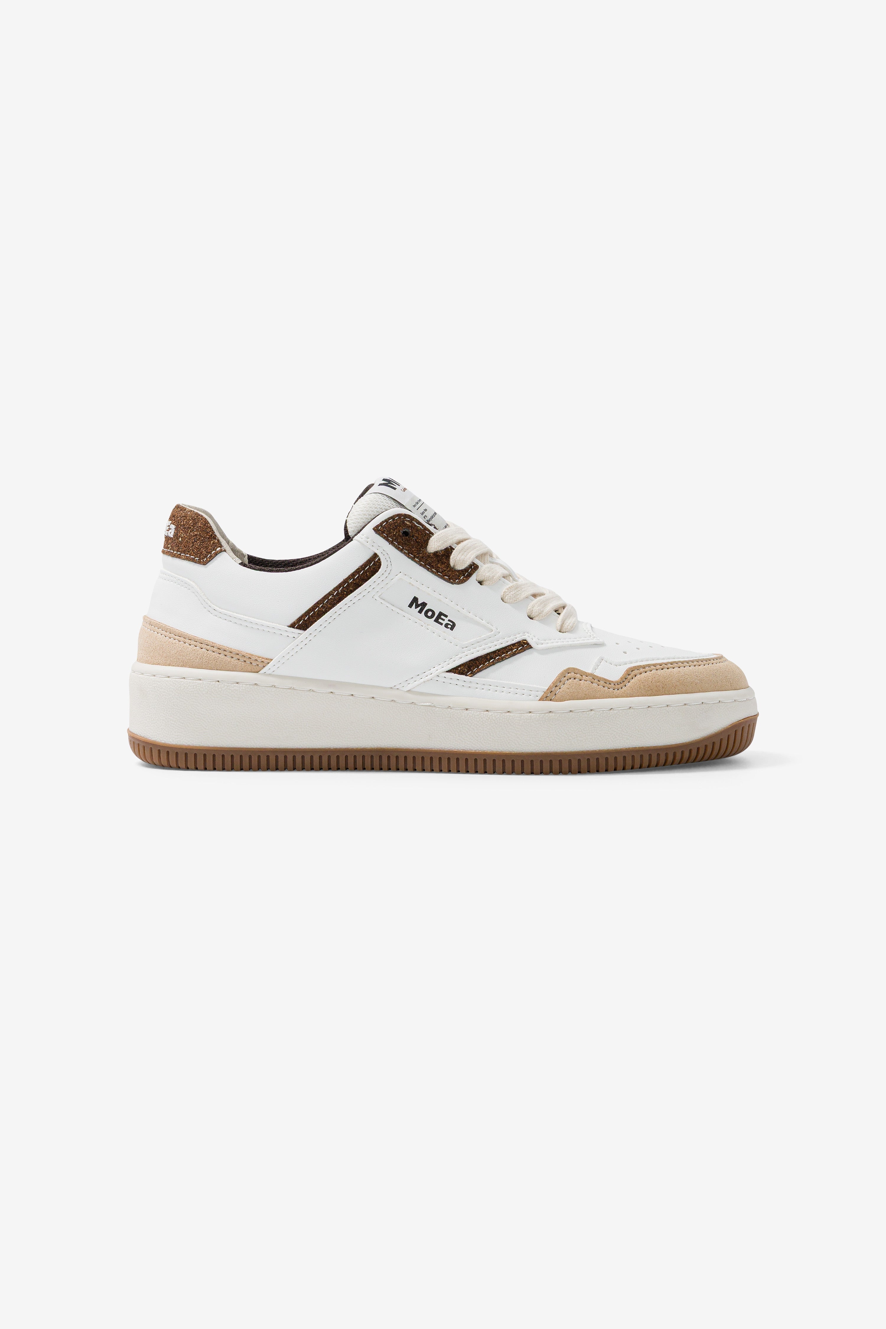 MoEa mannen vegan Sneakers Gen1 Coco Wit & Bruin Vegan SuÃ¨de