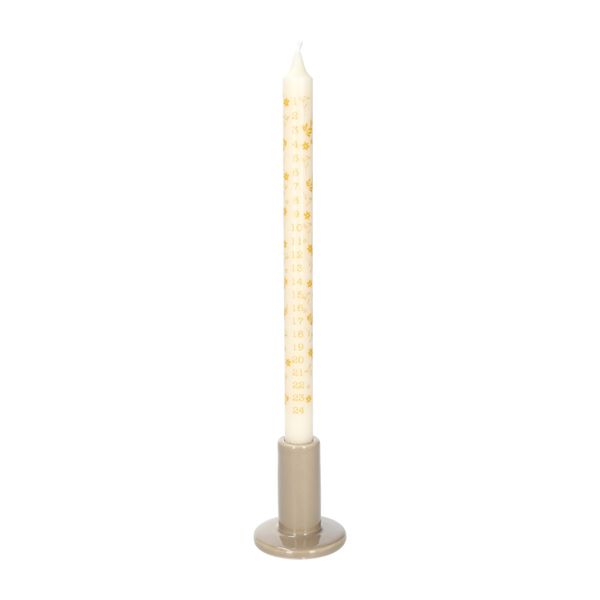 Kandelaar, porselein, hoog, lichtbruin