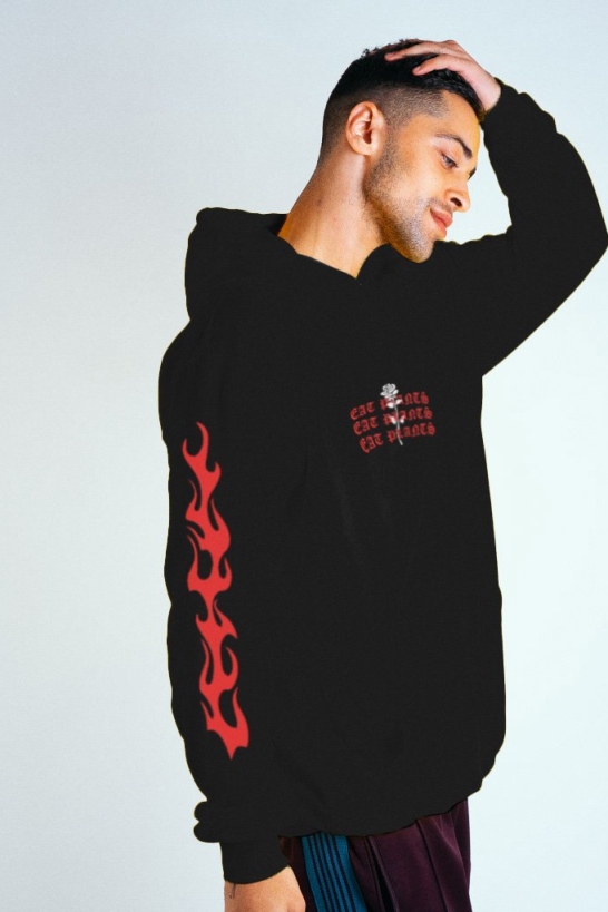 Plant Faced Clothing  Hoodie Eet Planten Zwart