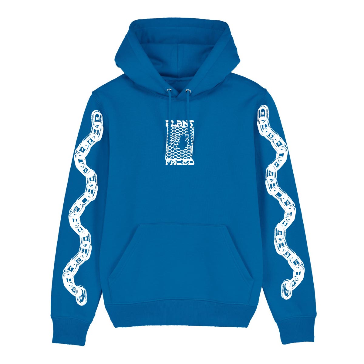 Plant Faced Clothing mannen vegan Hoodie Make The Connection Blauw