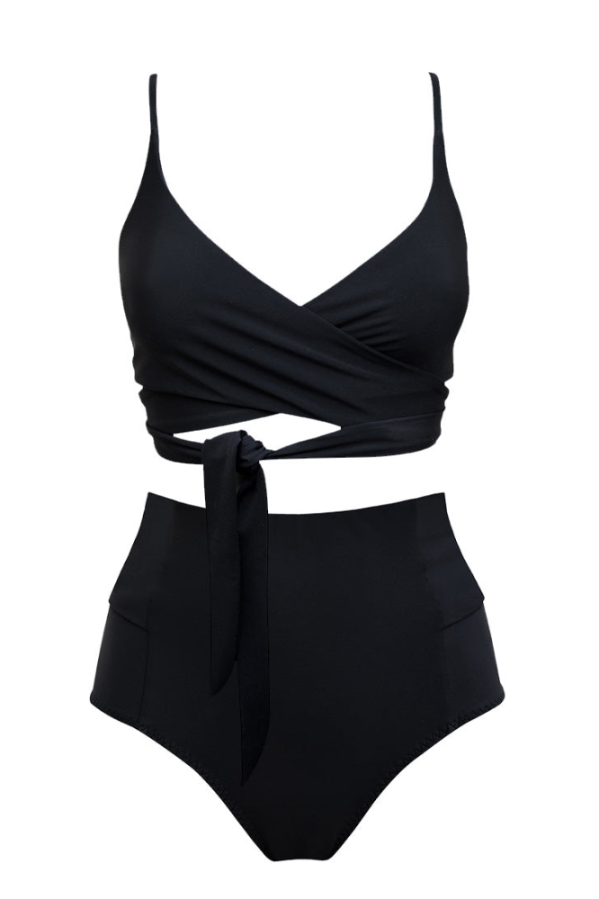 Anekdot  Bikini Set Zwart / Lin + Bow-Back