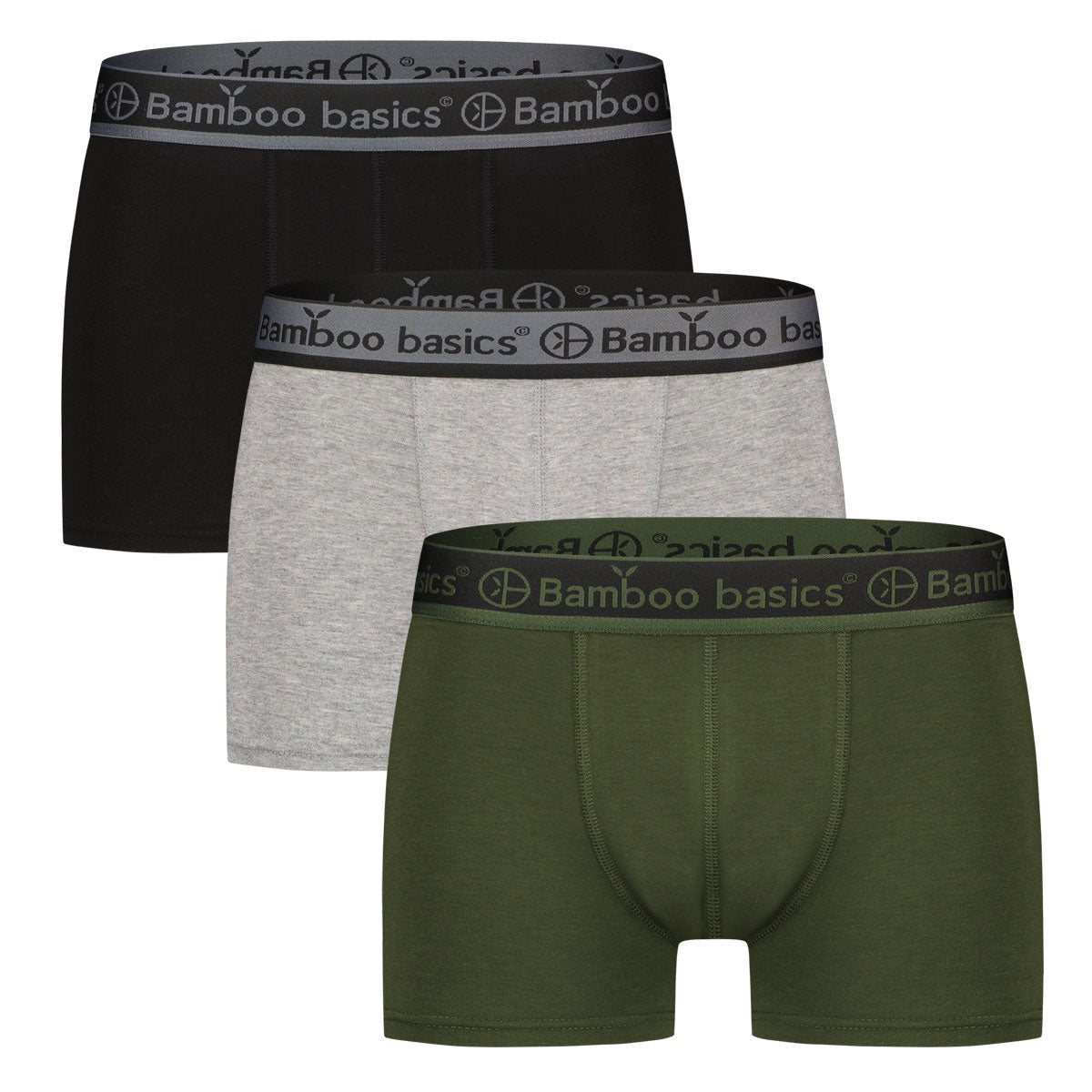 Trunk Boxershorts Liam (3-pack) - Zwart, Army & Grey Melange