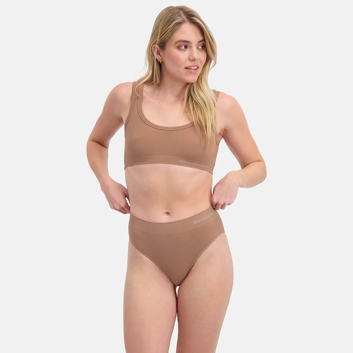 Seamless Rib Full Briefs Rosa (3-pack) - Tan