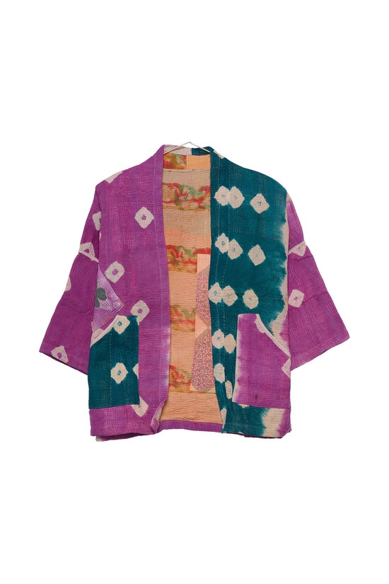 Sissel Edelbo  Vest Jasje Tyler Kantha Blauw & Roze