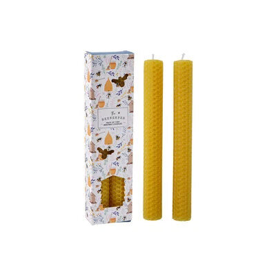 The Beekeeper gerolde bijenwaskaars - set van 2 stuks 20cm