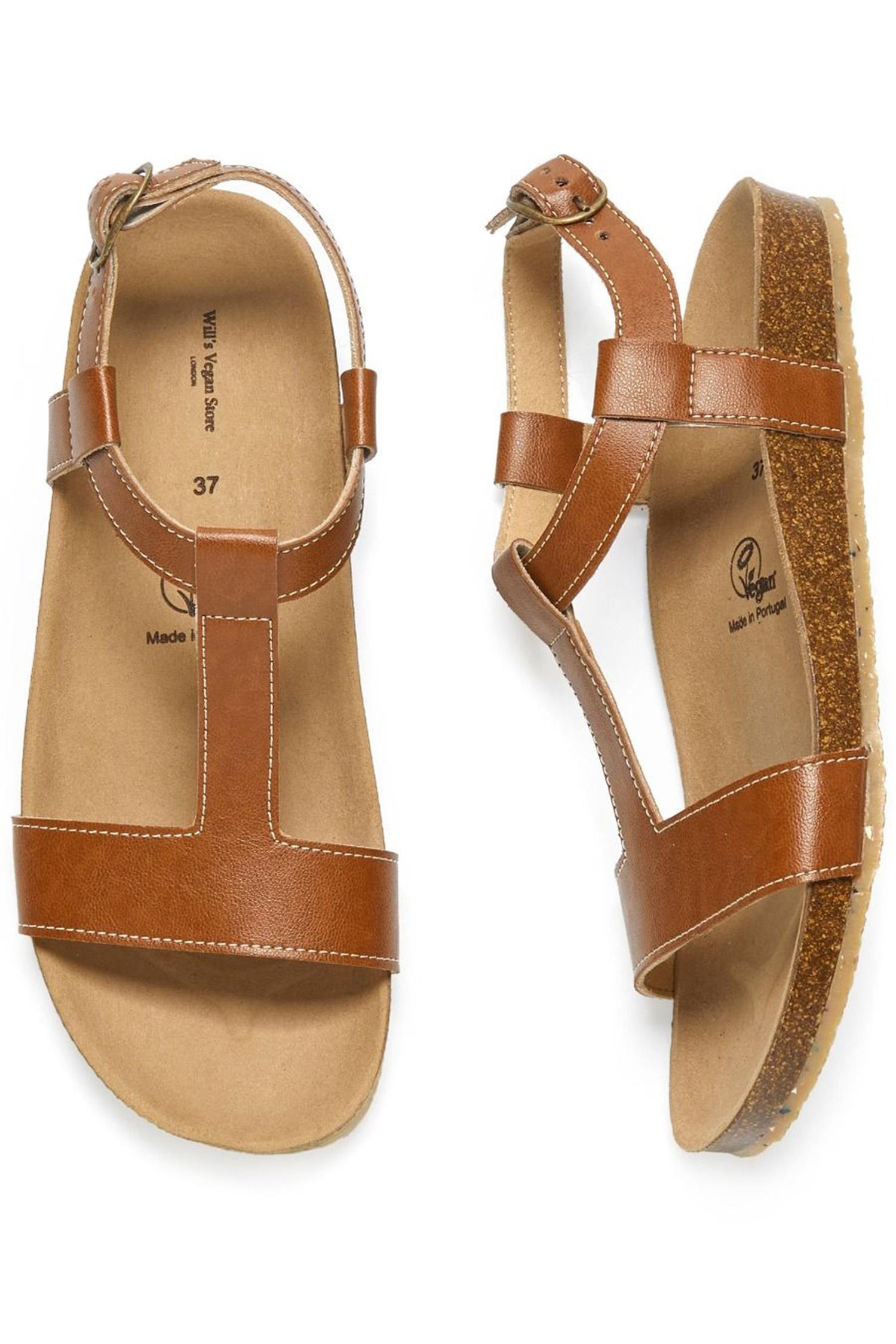 Will's Vegan Store  Sandalen Voetbed Bruin