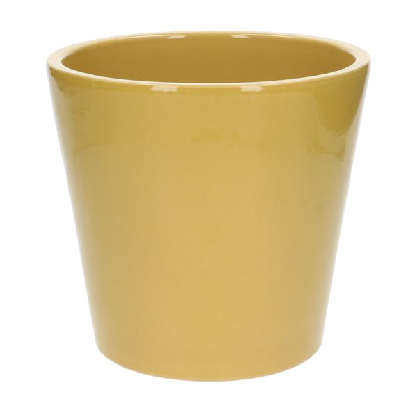 Bloempot, aardewerk, geel, Ø 20 cm