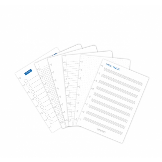 Correctbook A6 set extra pagina's - Blanco, lijntjes of ruitjes