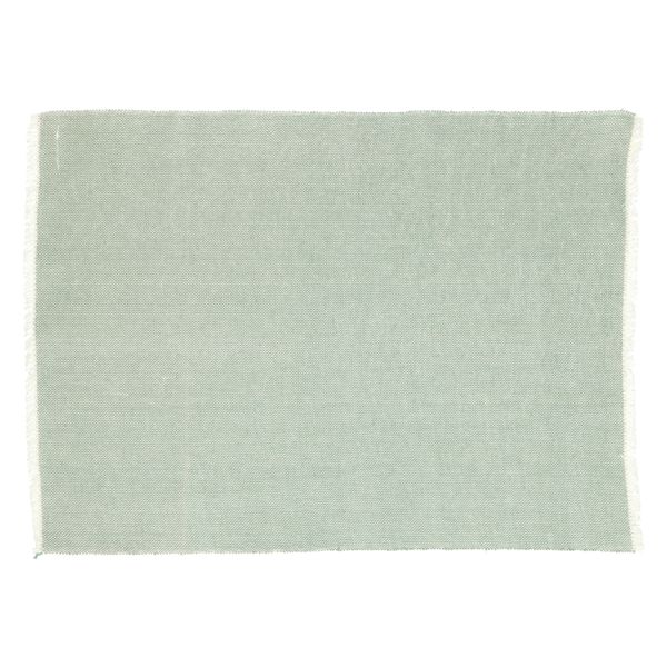 Placemat franjes, GOTS bio-katoen, groengrijs, 35 x 50 cm