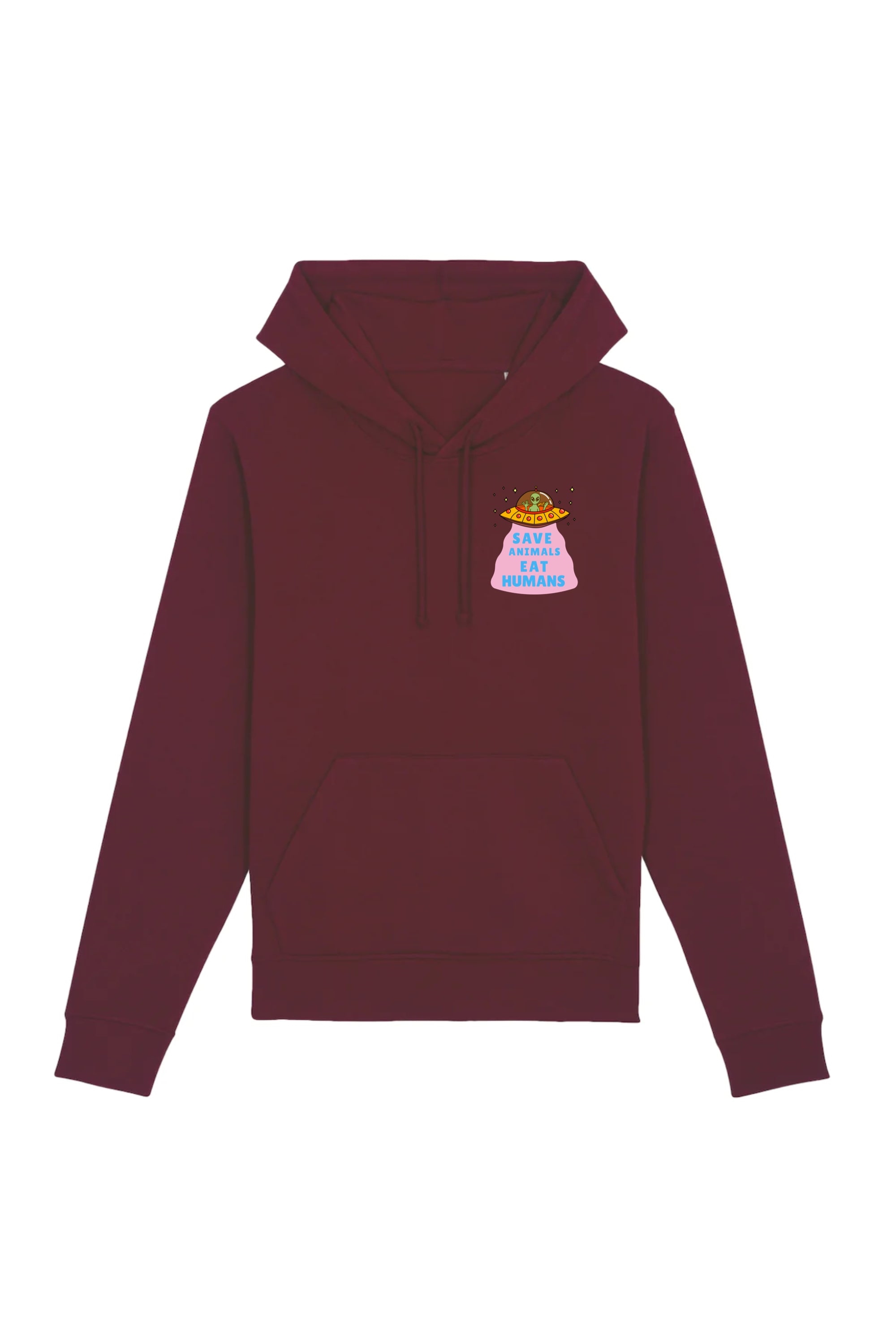Oat Milk Club  Hoodie Save Animals Eat Humans Unisex Kastanjebruin